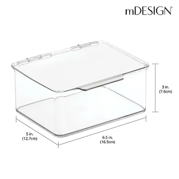 mDesign Plastic Playroom Storage Organizer Bins with Hinged Lid
