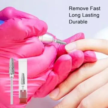 BQAN 5-in-1 Pro Upgraded Nail Drill Bit Fast Remove Acrylic Gel Nail for Manicure, Tungsten Drill Bit 3/32" Shank Size XC+M+3XF (Silver)