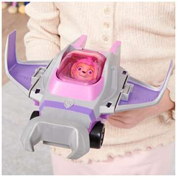 Paw Patrol Aqua Pups Skye Transforming Manta Ray Vehicle with Collectible Action Figure, Kids Toys f...