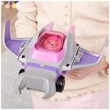 Paw Patrol Aqua Pups Skye Transforming Manta Ray Vehicle with Collectible Action Figure, Kids Toys f...