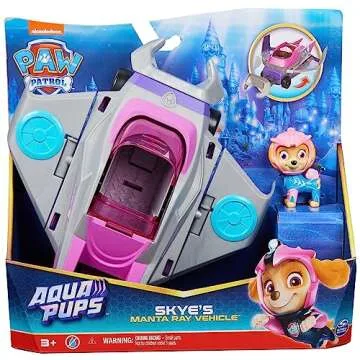 Paw Patrol Aqua Pups Skye Transforming Manta Ray Vehicle with Collectible Action Figure, Kids Toys for Ages 3 and up
