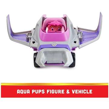 Paw Patrol Aqua Pups Skye Transforming Manta Ray Vehicle with Collectible Action Figure, Kids Toys for Ages 3 and up