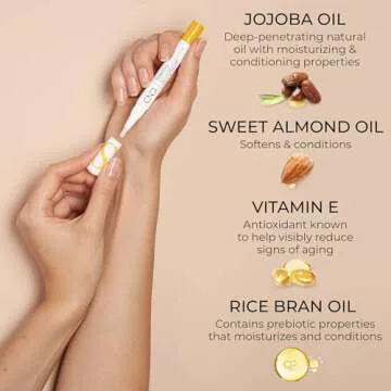 CND SolarOil Essential Care Pen, Moisturizes and Conditions Nails, Natural Blend Of Jojoba, Vitamin E, Rice Bran and Sweet Almond Oils, Pack Of 1, 0.08 oz. (Packaging may vary)