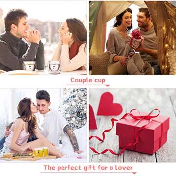 2 Pcs Cute Bear Mugs Insulated Double Wall Glass Bear Cups Animal Tea Milk Juice Chocolate Cappuccino Cups Home Glass Mugs for Birthday Gifts Valentine's Day to Lover(White, Pink)