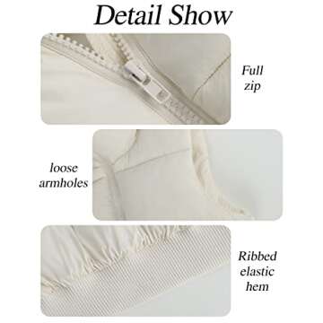 Gihuo Women's Lightweight Cropped Puffer Vest Jacket