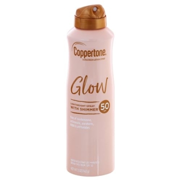 Coppertone Glow Shimmer SPF 50 Sunscreen Spray Water Resistant