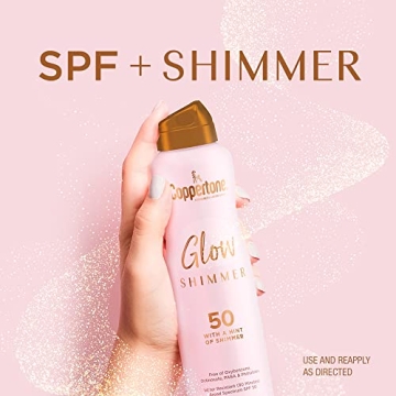 Coppertone Glow Shimmer SPF 50 Sunscreen Spray Water Resistant