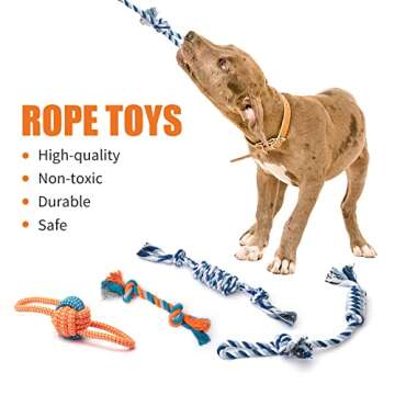 Toozey 12 Pack Puppy Teething Toys for Small Dogs - Plush Squeaky & Rope Chew Set Bundle, Safe Durable and Non-Toxic for Interactive Play and Dental Health