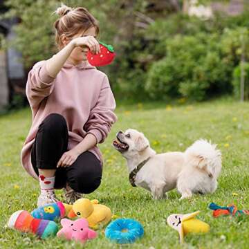 Toozey 12 Pack Puppy Teething Toys for Small Dogs - Plush Squeaky & Rope Chew Set Bundle, Safe Durable and Non-Toxic for Interactive Play and Dental Health
