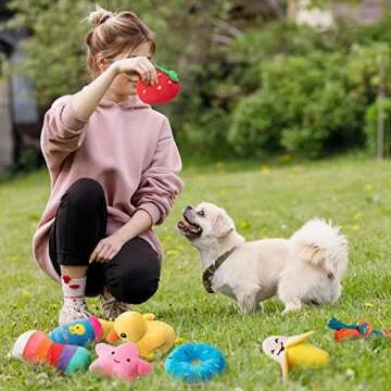 Toozey 12 Pack Puppy Teething Toys for Small Dogs - Plush Squeaky & Rope Chew Set Bundle, Safe Durable and Non-Toxic for Interactive Play and Dental Health