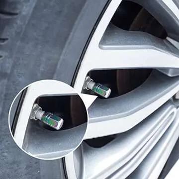 OIIKI 8PCS Durable Aluminum Tire Valve Caps for Cars