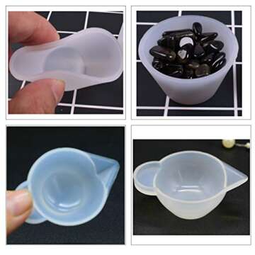8PCS Silicone Measuring Cups for Resin 100ml 10ml - Nonstick Silicone Mixing Cups/DIY Glue Tools Epoxy Resin Cups