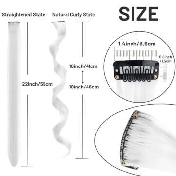 TOFAFA 16 Pcs Colored Clip-in Hair Extensions for All