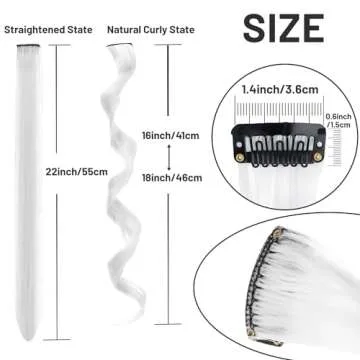 TOFAFA 16 Pcs Colored Clip-in Hair Extensions for All