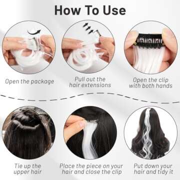 TOFAFA 16 Pcs Colored Clip-in Hair Extensions for All