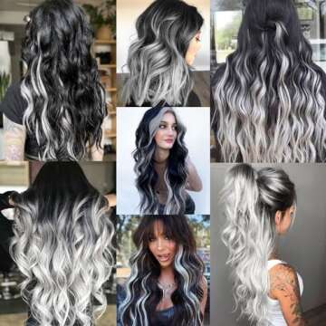 TOFAFA 16 Pcs Colored Clip-in Hair Extensions for All