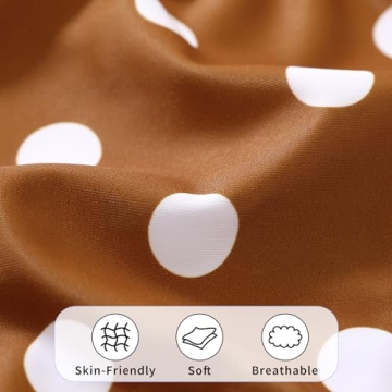 YOUNGER TREE Toddler Baby Girls Summer Swimsuit Sleeveless Polka Dot Swimwear Two-Piece Suit Beach Bikini Outfits Bathing Suit （Toddler Brown Swimsuit, 12-18 Months）