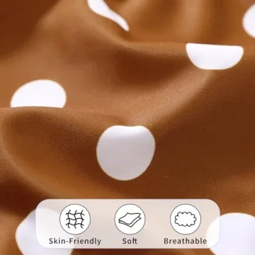 YOUNGER TREE Toddler Baby Girls Summer Swimsuit Sleeveless Polka Dot Swimwear Two-Piece Suit Beach Bikini Outfits Bathing Suit （Toddler Brown Swimsuit, 12-18 Months）