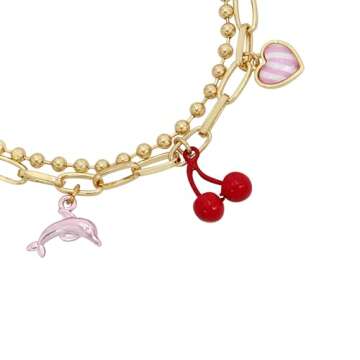Betsey Johnson Womens Dolphin Charm Stretch Bracelet