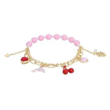 Betsey Johnson Womens Dolphin Charm Stretch Bracelet
