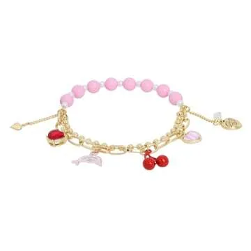 Betsey Johnson Womens Dolphin Charm Stretch Bracelet