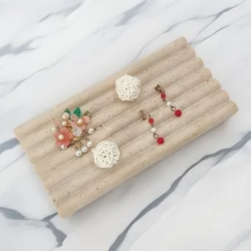 Jusmioke Natural Travertine Marble Tray - Elegant & Versatile