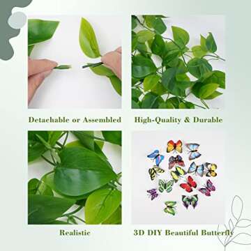 BLEUM CADE 2 pcs Fake Hanging Pothos Ivy Vines for Home Decor