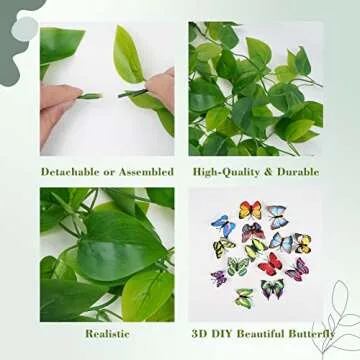 BLEUM CADE 2 pcs Fake Hanging Pothos Ivy Vines for Home Decor