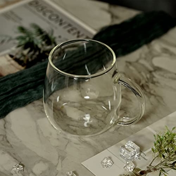 Paisener Clear Glass Coffee Cups Set of 4