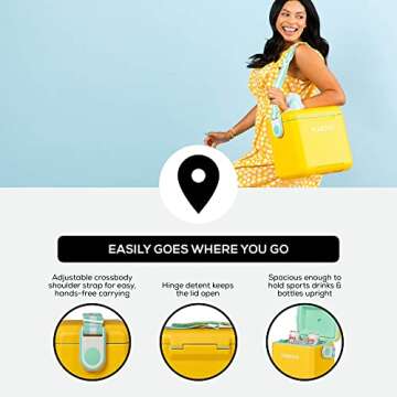 Igloo Yellow 11 Qt Tag Along Too Strapped Picnic Style Cooler