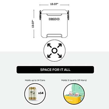 Igloo Yellow 11 Qt Tag Along Too Strapped Picnic Style Cooler