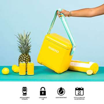 Igloo Yellow 11 Qt Tag Along Too Strapped Picnic Style Cooler