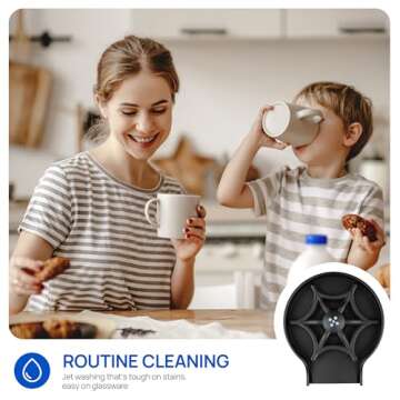 J-HVA Glass Rinser - Bottle Washer, Kitchen Sink Cup Rinser, Faucet Glass Washer Cleaner Attachment Accessory for Bar Sink, Matte Black Stainless