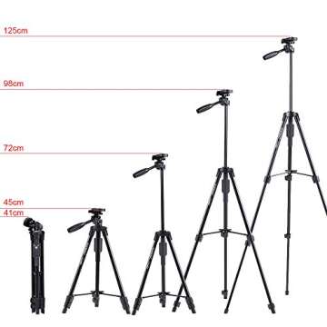 YunTeng Tripod, 50 Inch Aluminum Tripod, Video Tripod for Cellphone, Camera, Universal Tripod with Wireless Remote, Compatible with iPhone Xs/Xr/X/8/8 Plus/Samsung Galaxy/Google/GoPro Hero