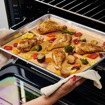 Comfy Package [15 in x 200 ft, 250 Sq.Ft] Unbleached Parchment Paper for Baking, Non-Stick Brown Baking Paper - Parchment Paper Roll With Cutter for Air Fryer, Baking & Cooking - Kraft