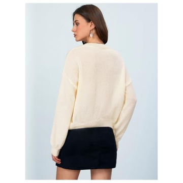 Chic Bow Print Oversized Sweater for Women Fashion