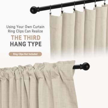 100% Blackout Shield Linen Blackout Curtains 96 inches Long 2 Panels Set, Back Tab/Rod Pocket Thermal Insulated Black Out Curtains for Bedroom/Living Room, 52" W x 96" L, Natural