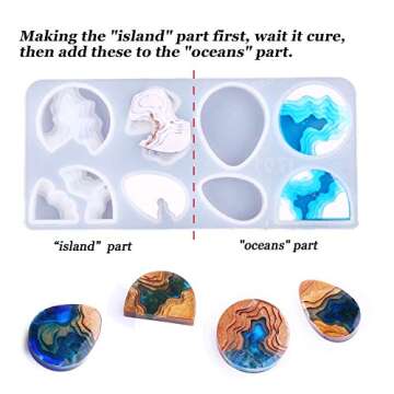 Island Resin Molds for Ocean Style Jewelry Making