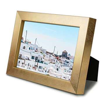 MIMOSA MOMENTS Metallic Brasss Picture Frame, Brushed Satin Finish, Tabelop Photo Frame Display Hori...