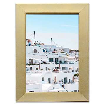 MIMOSA MOMENTS Metallic Brasss Picture Frame, Brushed Satin Finish, Tabelop Photo Frame Display Horizontal or Vertical 4x6 Inch Photo