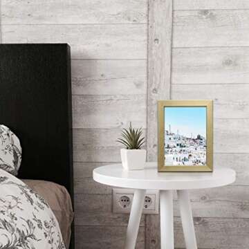 MIMOSA MOMENTS Metallic Brasss Picture Frame, Brushed Satin Finish, Tabelop Photo Frame Display Horizontal or Vertical 4x6 Inch Photo