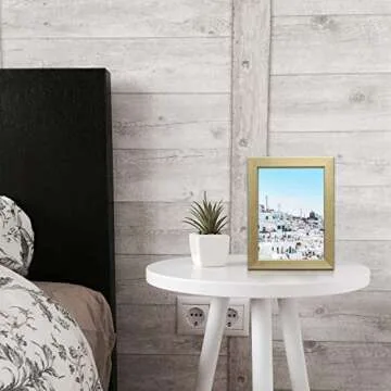 MIMOSA MOMENTS Metallic Brasss Picture Frame, Brushed Satin Finish, Tabelop Photo Frame Display Horizontal or Vertical 4x6 Inch Photo