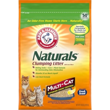 ARM HAMMER Naturals Multi-Cat Litter - 18lb Bag for Odor-Free Homes