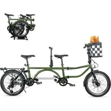 Folding Tandem Bike - 7 Speed with Dual Drive