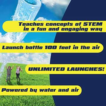 AquaPod The Original Rocket Bottle Launcher Kit - Launches Soda Bottles 100 Ft Up in The Air - Fun Educational STEM Gift Idea for Kids & Teens - Great Science Toy & Outdoor Activity for Family