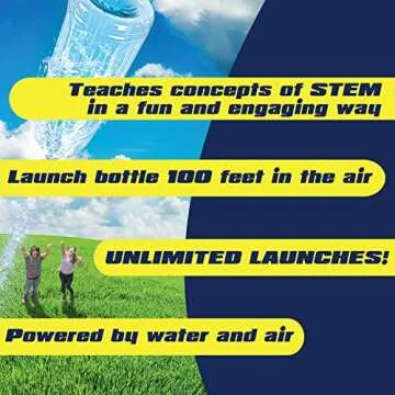AquaPod The Original Rocket Bottle Launcher Kit - Launches Soda Bottles 100 Ft Up in The Air - Fun Educational STEM Gift Idea for Kids & Teens - Great Science Toy & Outdoor Activity for Family
