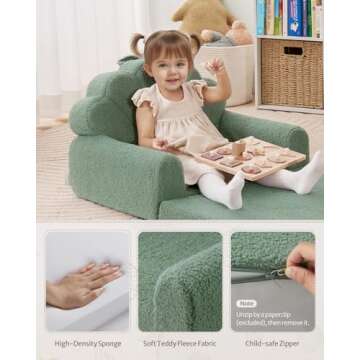 Blissful Diary Kids Couch for Cozy Toddler Lounging