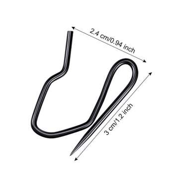 Shappy 120 Pack Drapery Hooks Pins for Curtains, Metal Pinch Pleat Hooks with Clear Box 1.2 Inch for Window Door and Shower Curtain(Black)