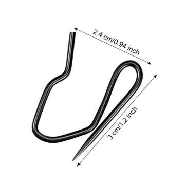 Shappy 120 Pack Drapery Hooks Pins for Curtains, Metal Pinch Pleat Hooks with Clear Box 1.2 Inch for Window Door and Shower Curtain(Black)