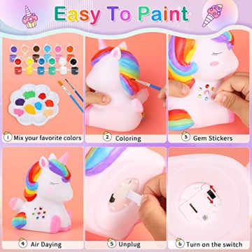 Unicorn Night Light Art Kit for Kids - DIY Craft Fun!